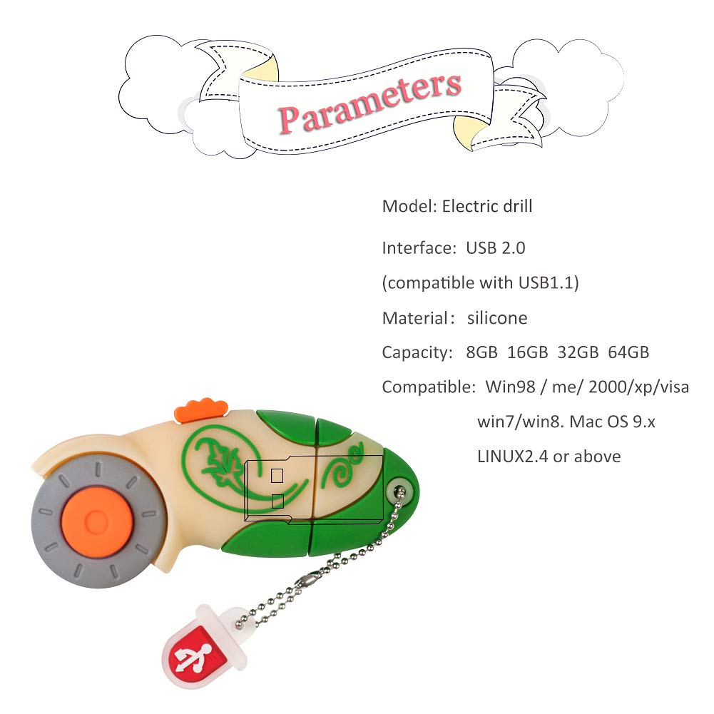 Leizhan 32Gb Novelty Rotary Cutter Shape Usb Flash Drive Sewing Themed Character Thumb Drive Gift Pendrive